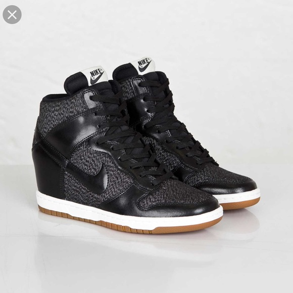 Nike Shoes - Nike Sky Hi Dunks Black Wedge 9
